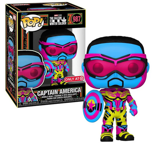 Funko Pop! Marvel's Black Light Falcon's Captain America (Target Exclusive) #987