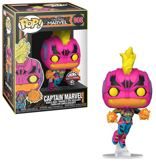 Funko Pop! Black Light Captain Marvel (Special Edition) Exclusive #908
