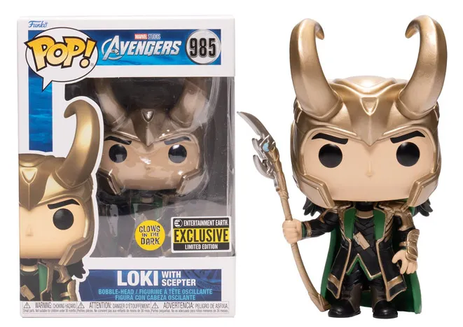 Funko Pop! Marvel Avengers - Loki with Skepter GLOW (EE Exclusive) #985